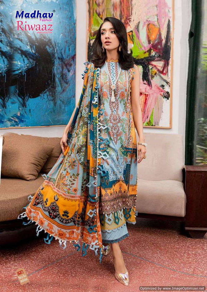 Riwaaz Vol 8 By Madhav Cotton Printed Pakistani Dress Material Wholesale Shop In Surat